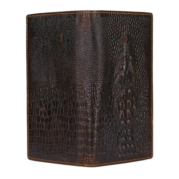 Men's Genuine Leather Long Bifold wallet RFID - Picture 3 of 11